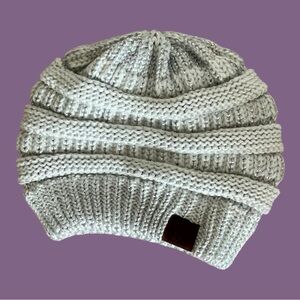 CC Beanie metallic and gray soft